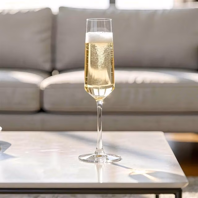 Argon Tableware Soho Crystal Champagne Flutes, 210ml, Pack of 6, Clear