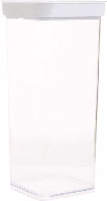 Orsina Airtight 1.5 l Plastic Food Storage Container, Leakproof and Stackable, Transparent and White
