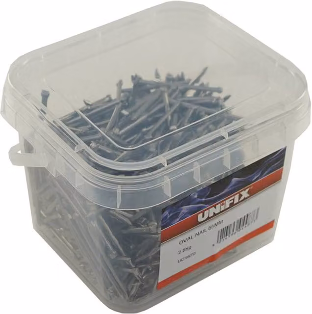 Unifix Bright Silver Headless Oval Brad Nails, 50mm, Box of 4