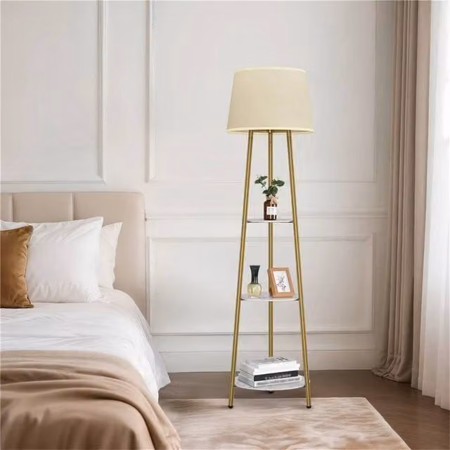 Kelvenix Modern Floor Lamp with Gold and White Marble Accent Light, Height: 158 cm – 1