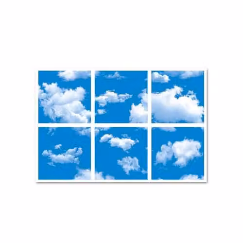 ENER-J Sky Cloud 2D LED Recessed Panel, White and Blue, 40W, W/D/H: 60 x 60 x 60 cm, Pack of 6 – 1