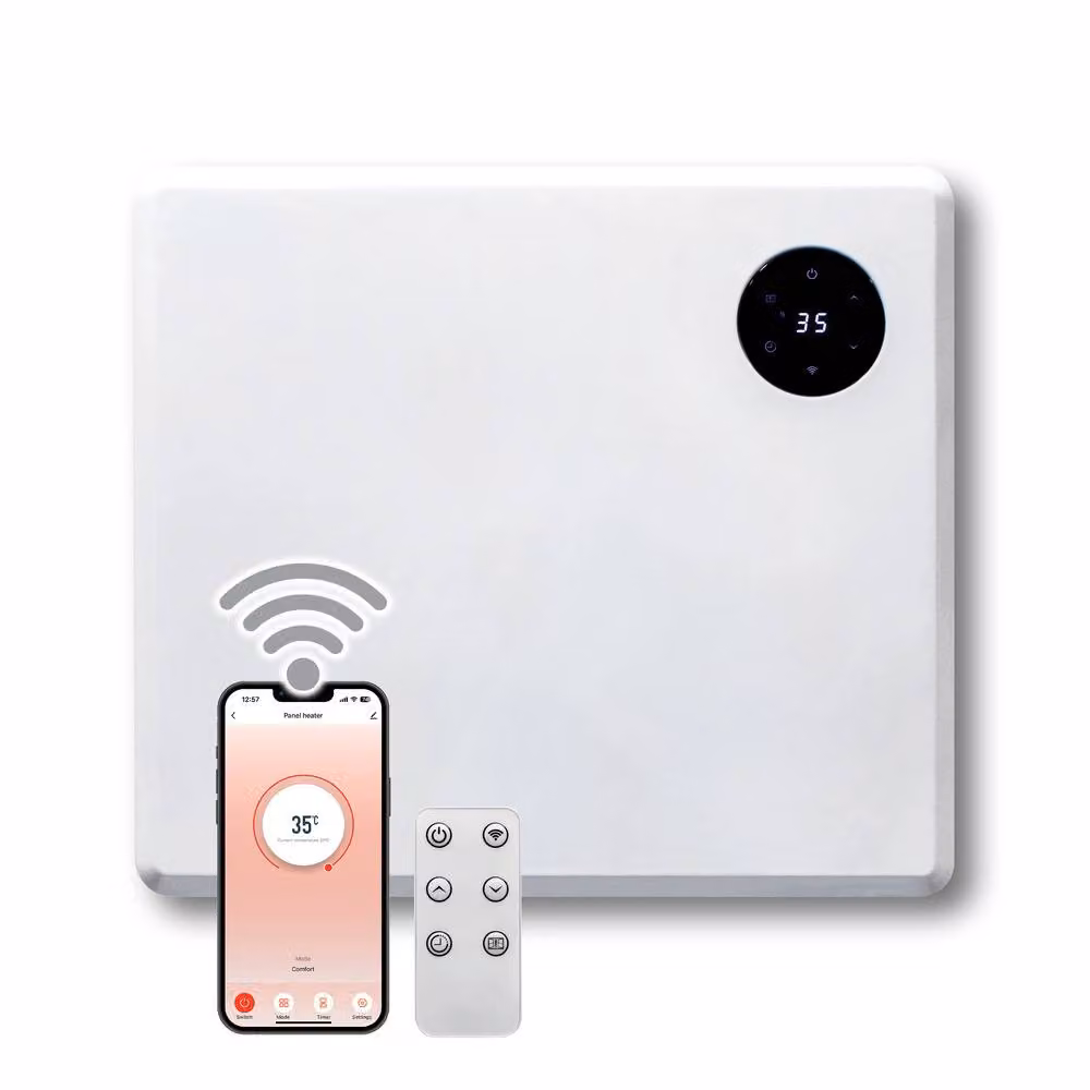Purus 600W WiFi Electric Panel Heater, White, Wall Mounted or Freestanding with App Control – 7