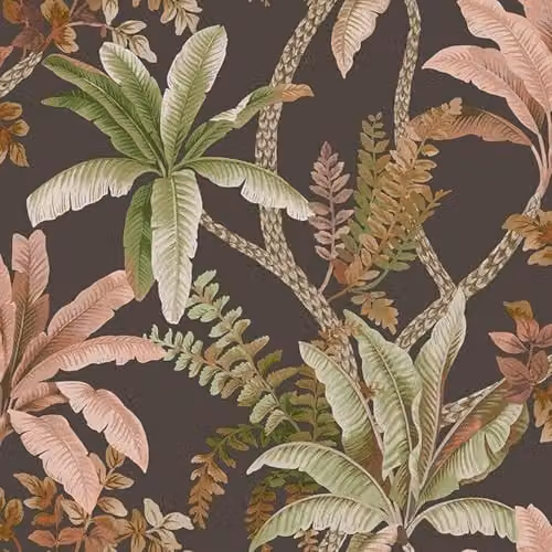Holden Decor Eastern Horizons Trailing Palm Wallpaper, Charcoal, Nature Inspired Botanical Pattern, W/H: 53 cm x 10.05 m
