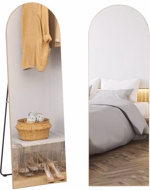 Rolipo Arched Full Length Wall Mirror in Gold Tone, Height: 150 cm – 1