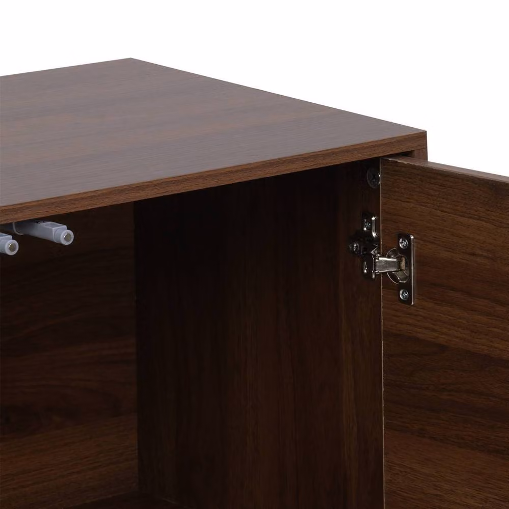 sweeek Modern Wood Effect 2-Door Storage Unit in Dark Brown – 4
