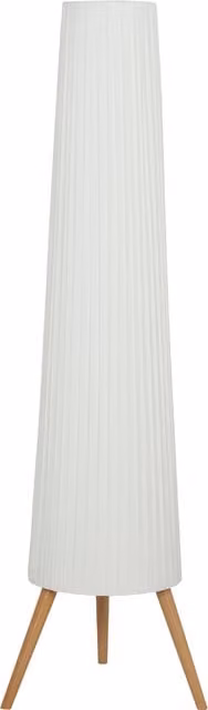 HOMCOM Dimmable Nordic Tripod Floor Lamp with Wood Legs and White Fabric Shade, Height: 153 cm