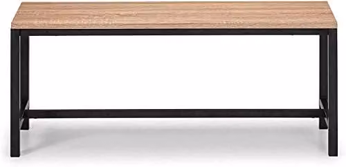 Julian Bowen Tribeca Dining Bench in Black and Brown, W: 110 cm, D: 45 cm, H: 36 cm