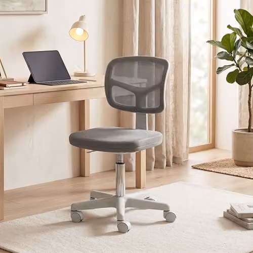 Vinsetto Swivel Task Chair in Grey Fabric for Home Office – 4