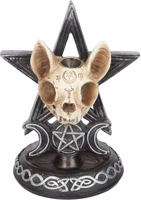 Something Different Ouija Cat Backflow Incense Burner in Black