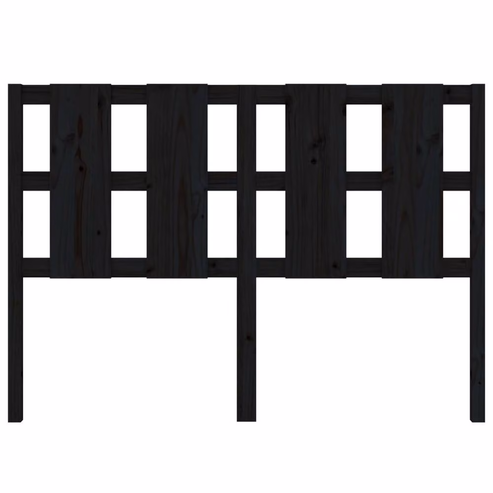Berkfield Home Rustic Solid Wood Pine Bed Headboard in Black, W: 125.5 cm, D: 4 cm, H: 100 cm – 3