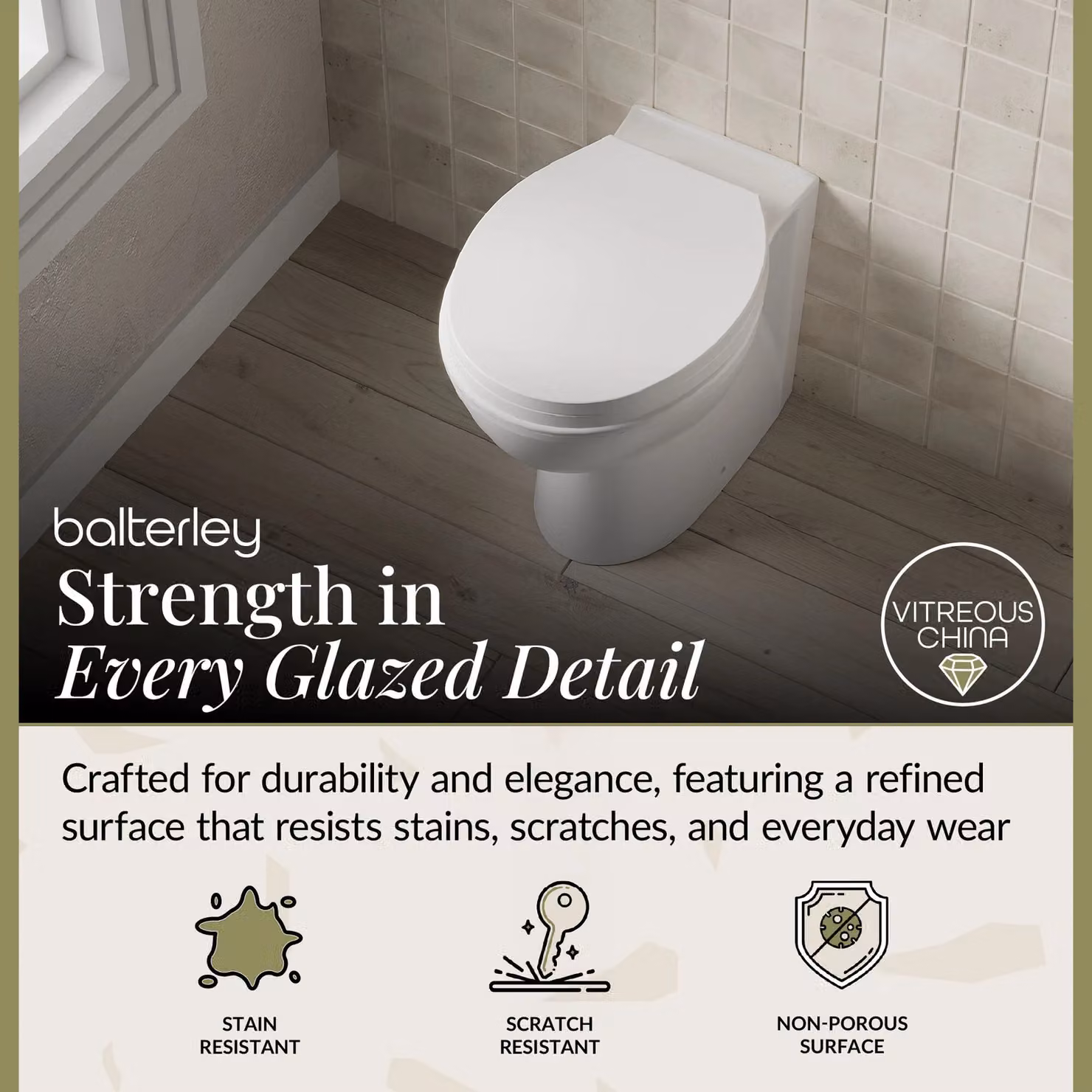 Balterley White Ceramic Back to Wall Toilet Pan, W: 41.0 cm, D: 35.5 cm, H: 40.0 cm – 2