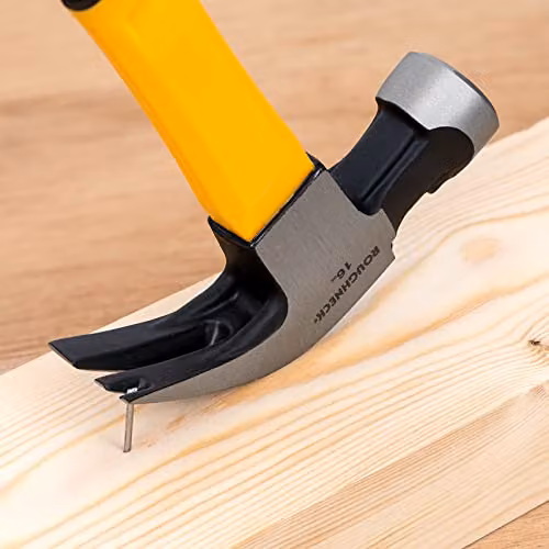 Roughneck Forged Steel Claw Hammer with Fibreglass Shaft, 454g, Black and Yellow – 2