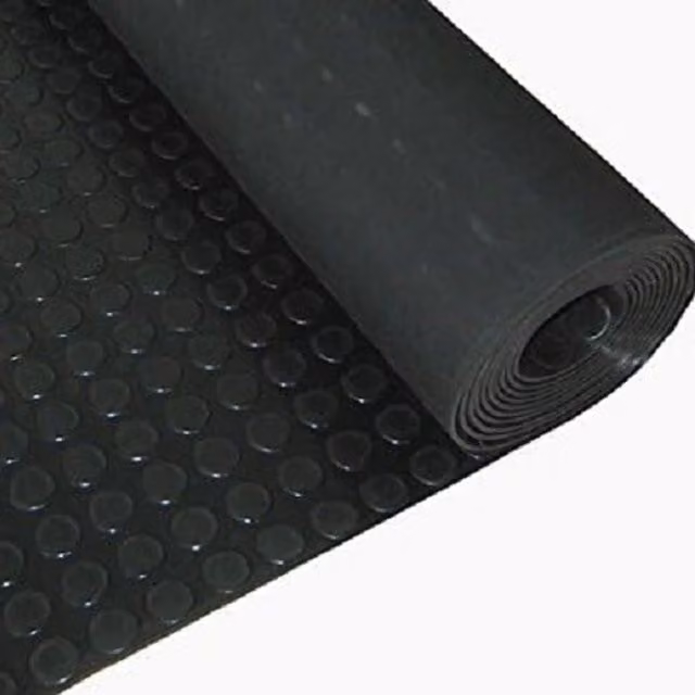 Ark Mat Heavy Duty Coin Pattern Plastic Flooring, Black, 15m