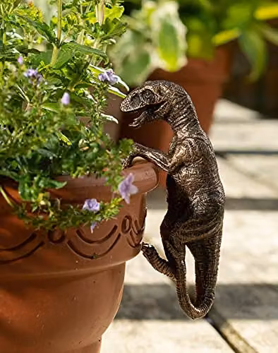 Jardinopia Velociraptor Decorative Hanging Plant Pot Ornament, Bronze, L10.5 x W4.5 x H5 cm – 3