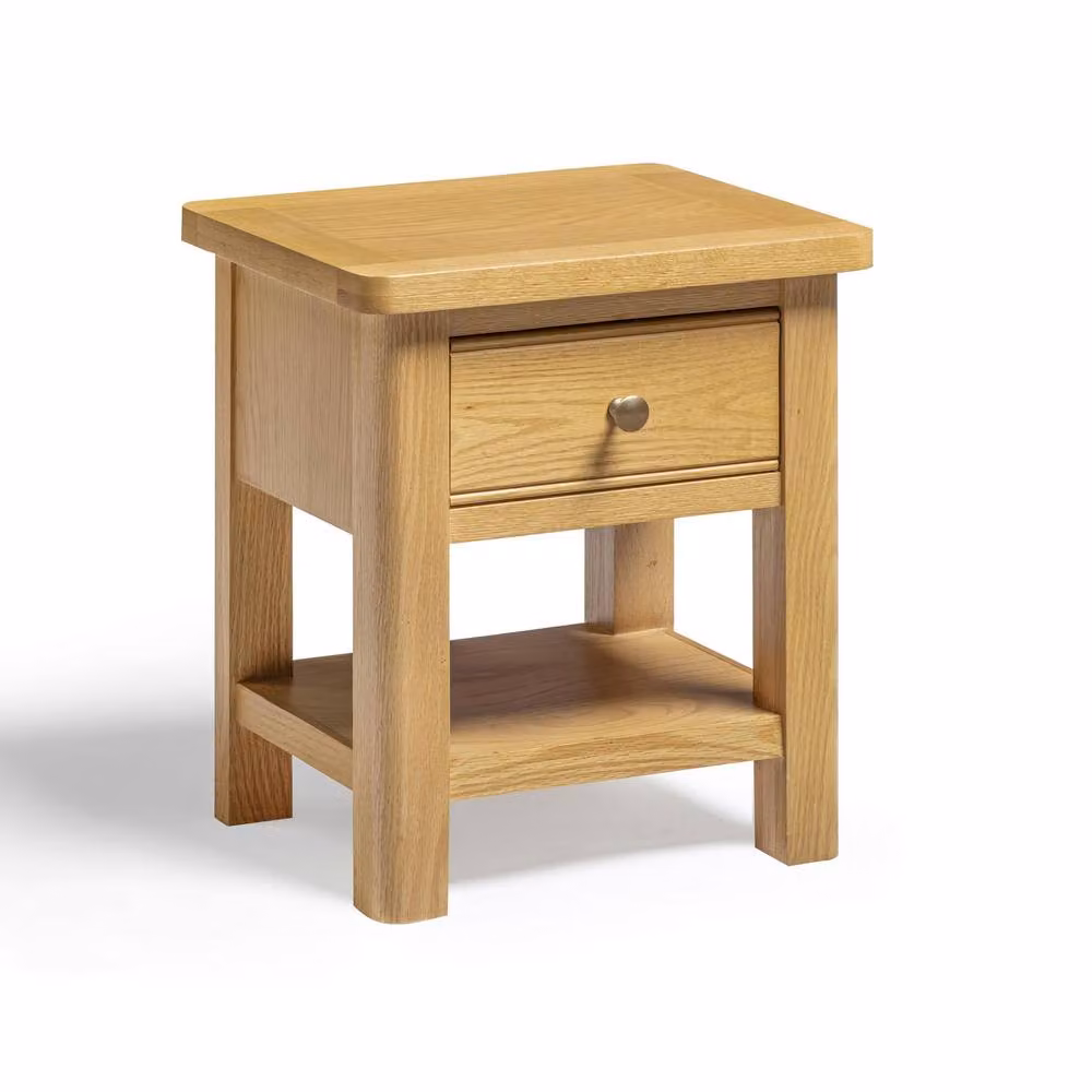 FurnitureboxUK Belle 1 Drawer Solid Oak Wood Bedside Table in Light Brown – 2