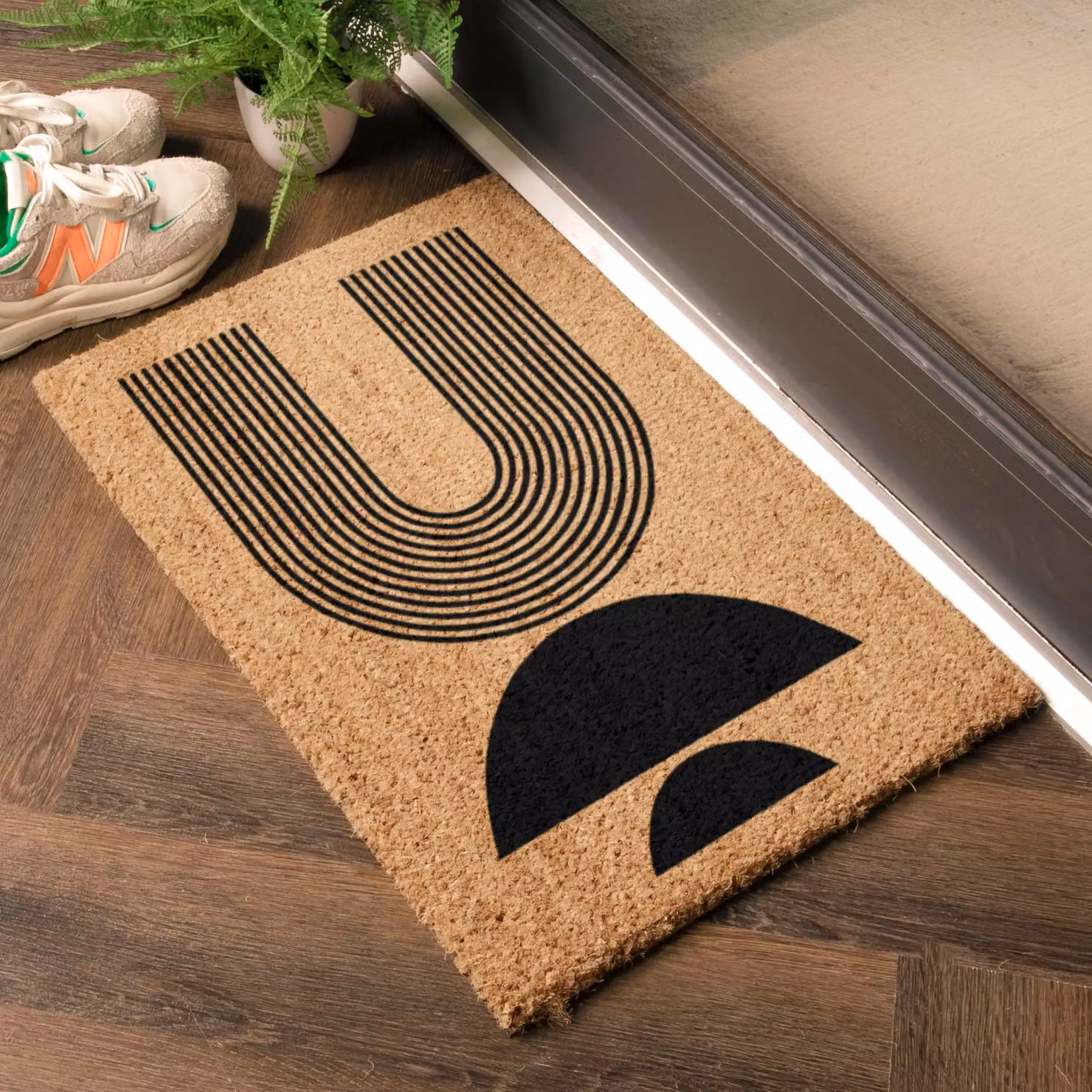 Artsy Mats Abstract Half Moons Design Doormat in Black and Multicolour, W: 60 cm, D: 40 cm – 2