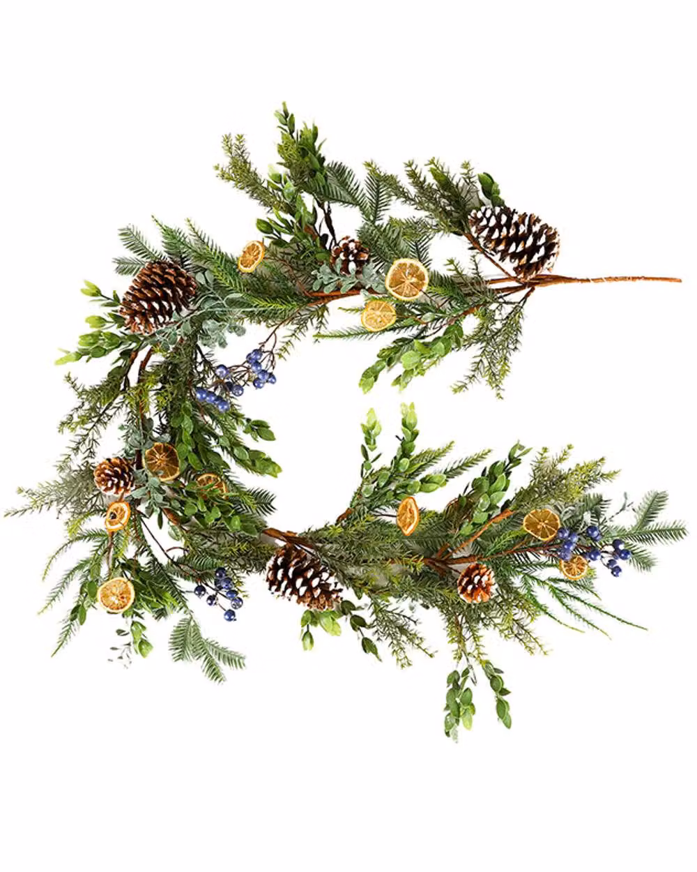 Dibor Fruits of the Forest Christmas Table Decor Garland, Multicolour and Green, 1.5m – 2
