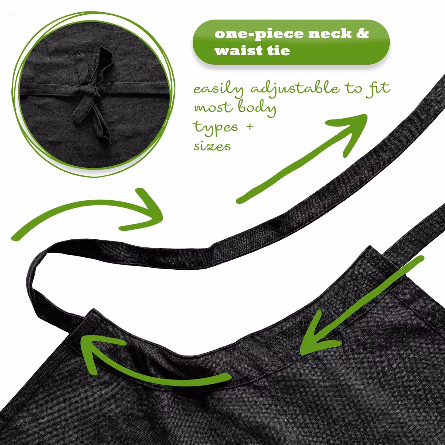 Nicola Spring Cotton Kitchen Bib Aprons, Black, Pack of 12 – 3