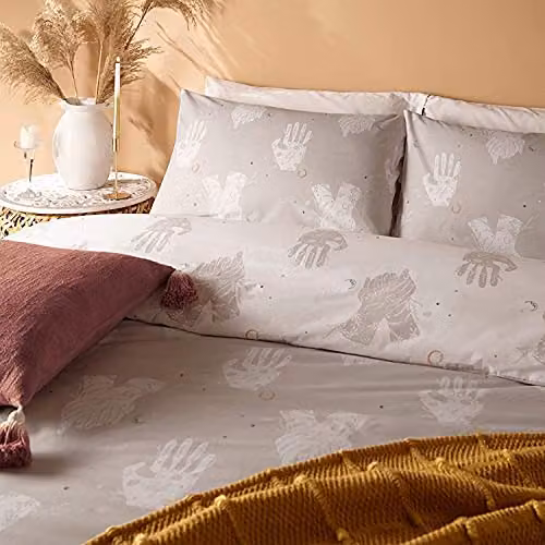 Furn Be Kind Reversible Graphic Duvet Cover and Pillowcase Set in Grey – 3