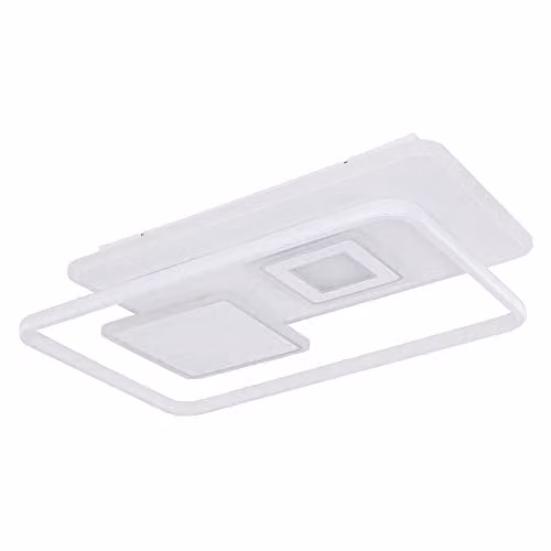 Netlighting Roderick LED Ceiling Light, White, Dimmable with Remote Control, W/D/H: 65 x 44 x 6 cm