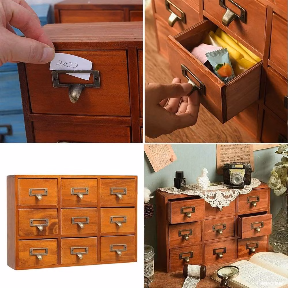 EONLION Small Wooden Chest of Drawers Mini Storage Cabinet in Brown – 4
