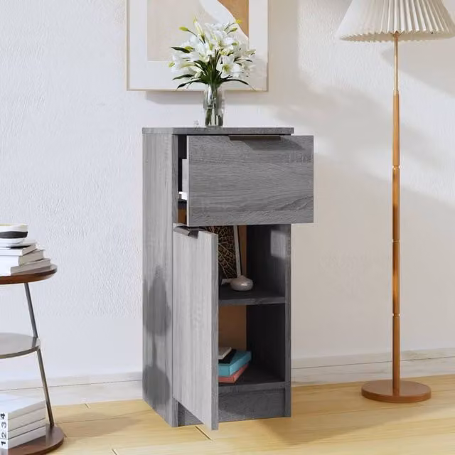 Berkfield Home Grey Sonoma Sideboard in Engineered Wood W/D/H: 30 x 30 x 70 cm
