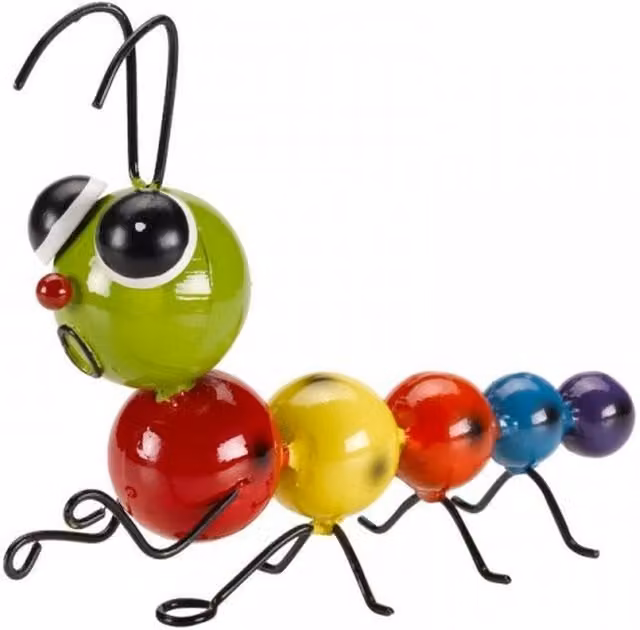 Garden Mile Metal Caterpillar Garden Wall Ornament in Multicolour