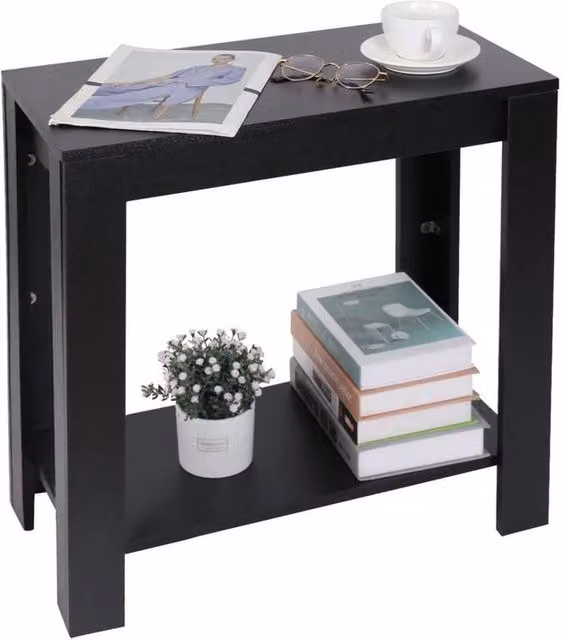 ERGOVEXA Modern Black Sofa Side Storage Table and Versatile Laptop Desk – 1