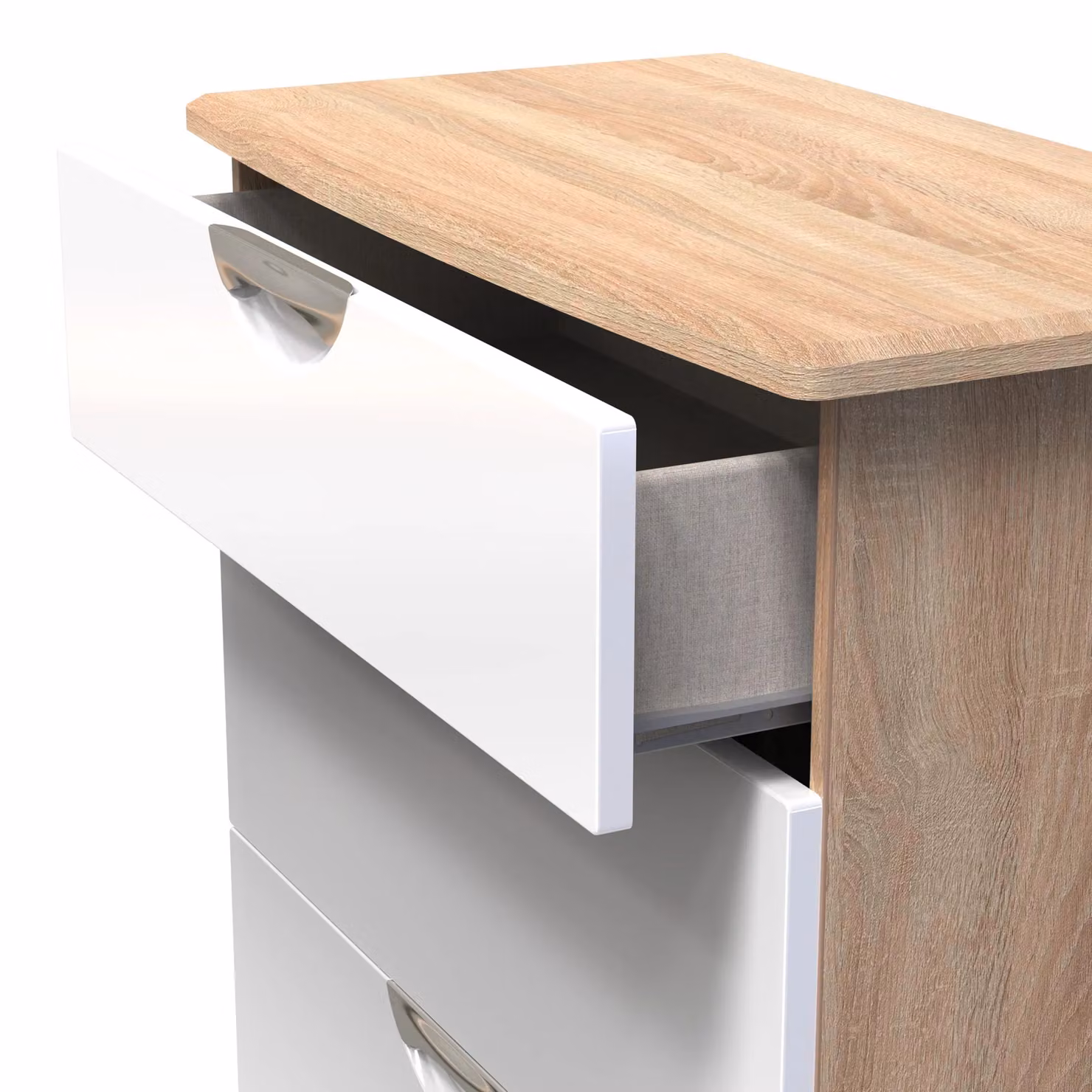 2 U Holborn Ready Assembled 3 Drawer Deep Chest in White Glossy Finish – 2