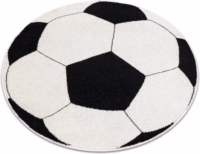 RugsX Boisko Round Kids Motif Rug in Black and Multicolour, Diameter: 80 cm
