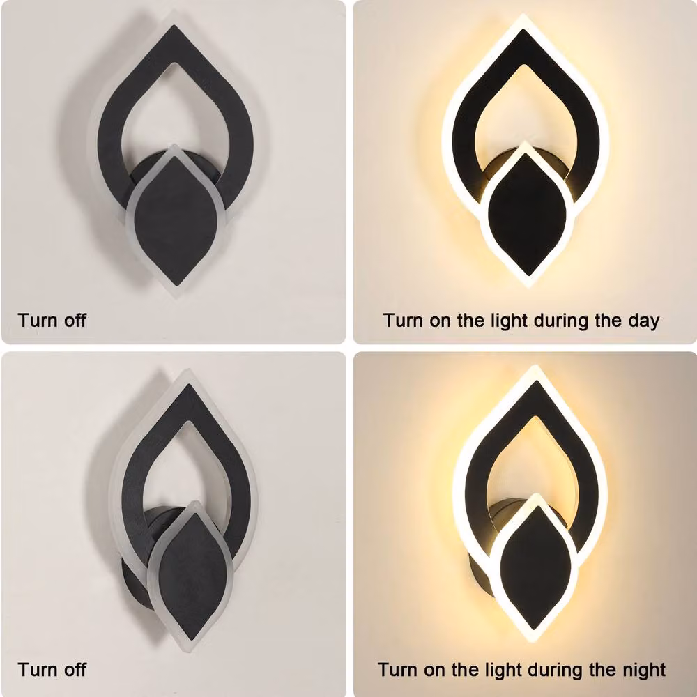 Pheashine Sleek Modern LED Wall Light, 16W, Warm White 3000K, Black – 4