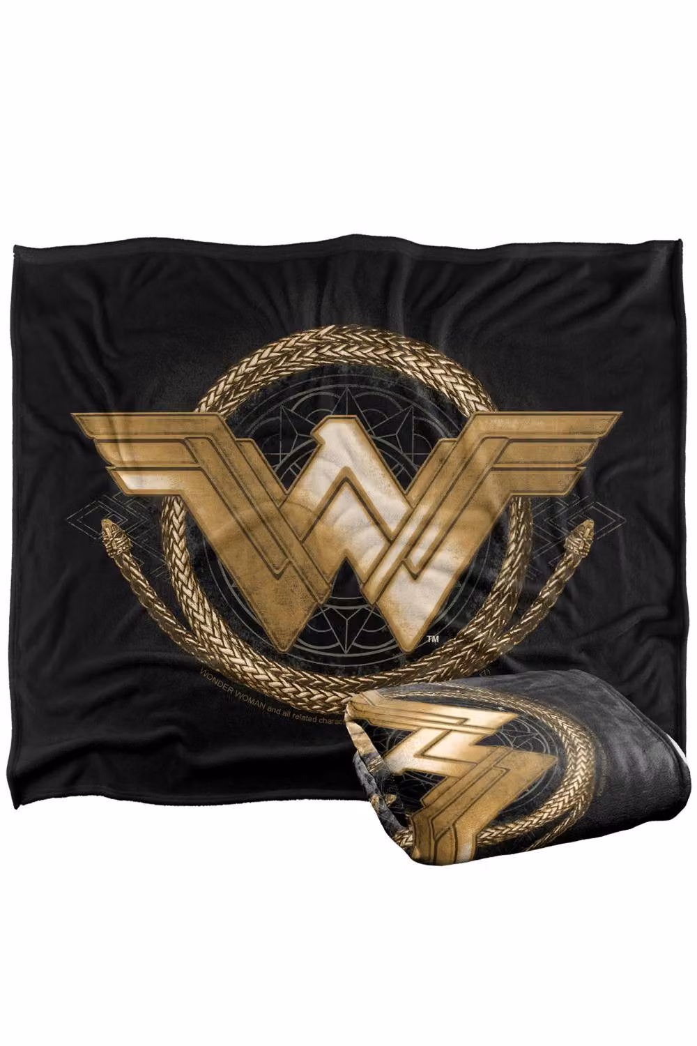 Warner Bros. Wonder Woman Movie Golden Lasso Super Soft Fluffy Polyester Throw Blanket in Gold and Multicolour, Extra Large – 2