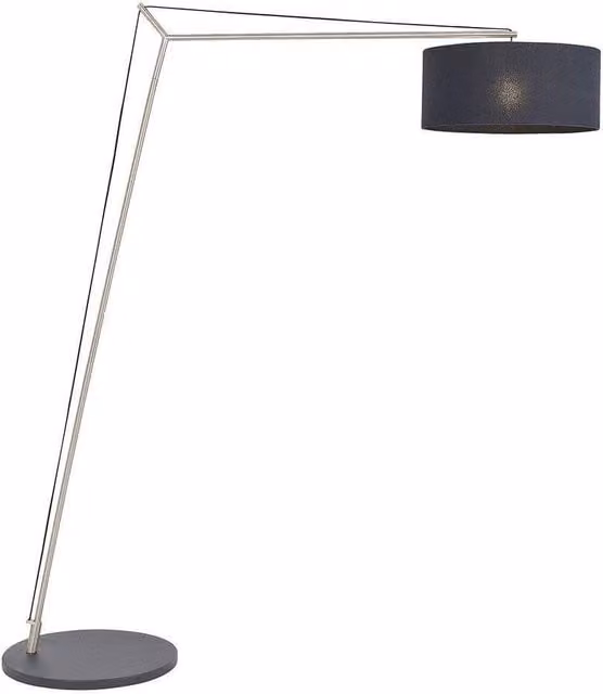 Netlighting RAVENNA Non Dimmable Contemporary Free Standing Fabric and Metal Floor Lamp in Silver – 1