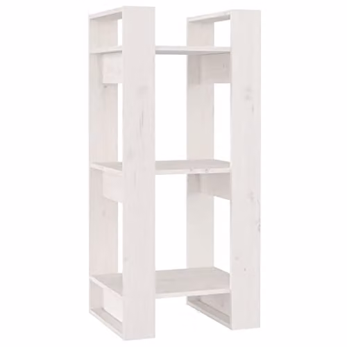 vidaXL White Solid Wood Pine Book Cabinet and Room Divider W/D/H: 41 x 35 x 91 cm