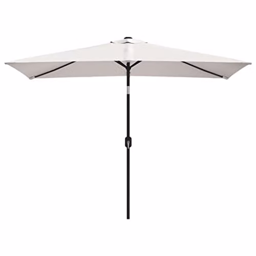 vidaXL Cantilever Garden Parasol in Sand White, W: 300 cm, D: 200 cm, H: 240 cm