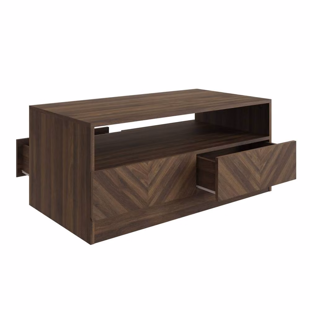 FORGEVIO Rectangular Coffee Table in Brown Wood with Matt Finish – 5