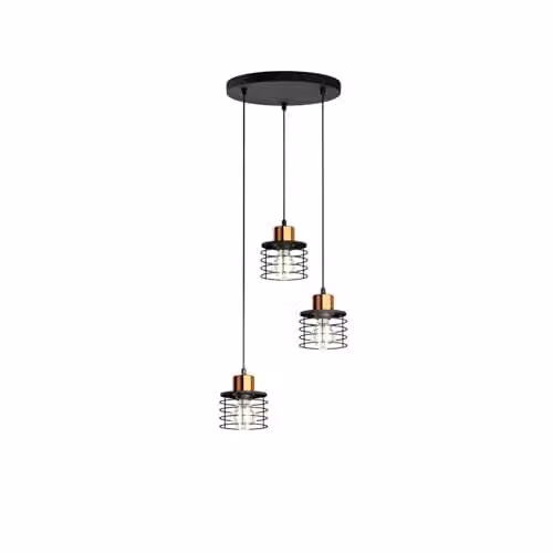 Netlighting Edison Cluster Pendant Ceiling Light in Black and Copper, Diameter: 38 cm – 1