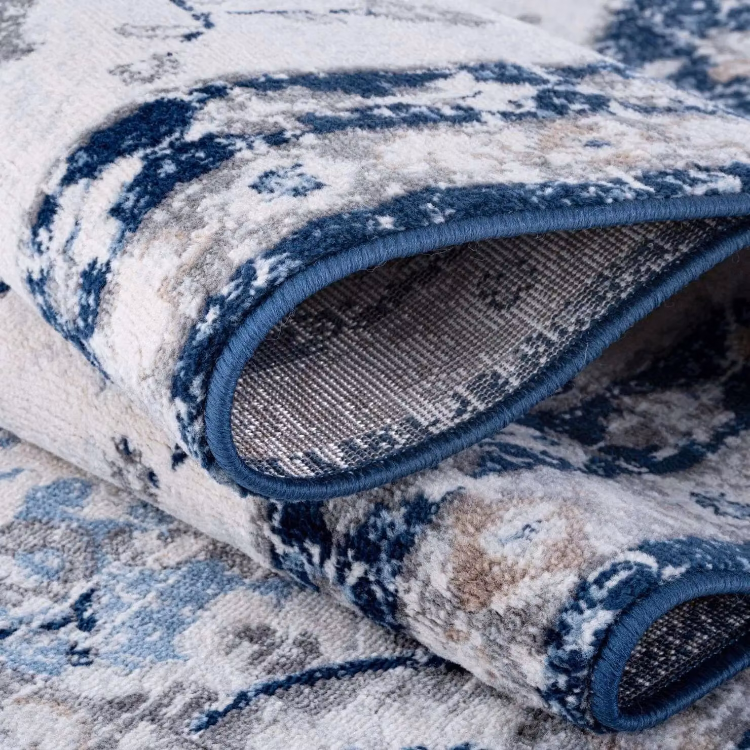 THE RUGS Montana Medallion Oriental Vintage Area Rug in Navy and Beige, W: 200 cm, D: 290 cm – 3