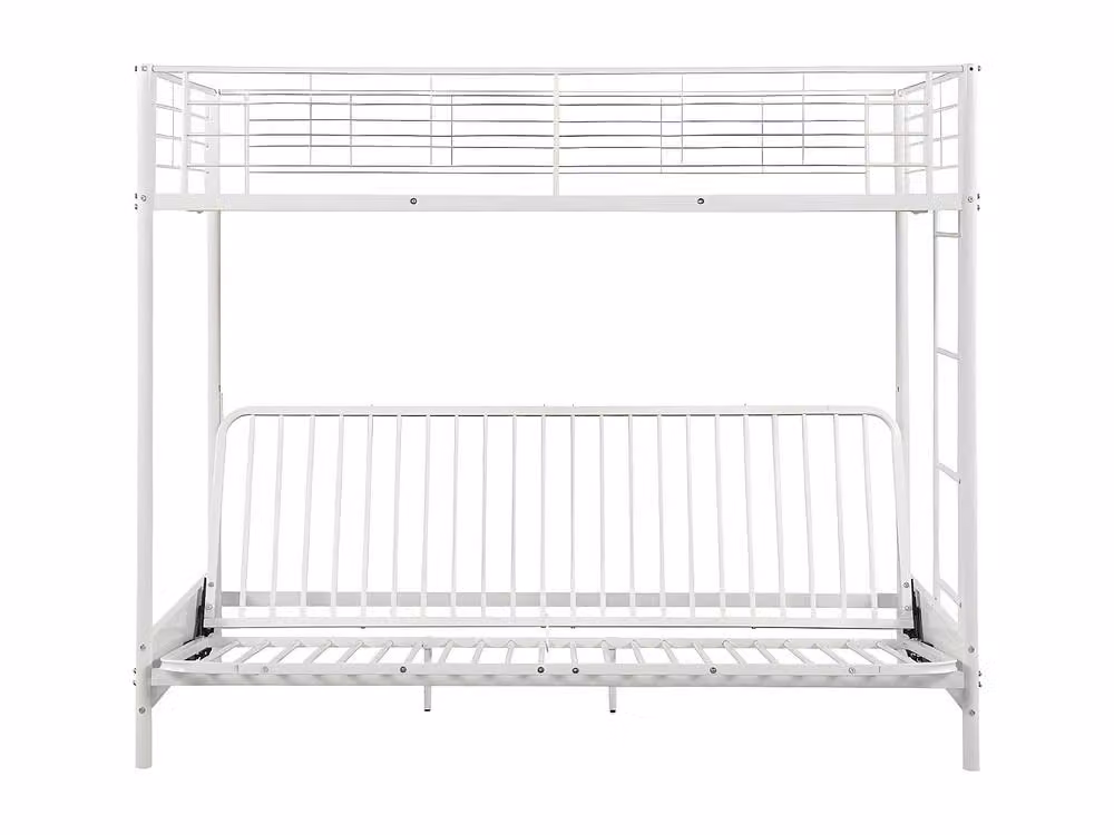 Vente-unique Modulo Single Loft Bed with Convertible Bench in White Metal – 2