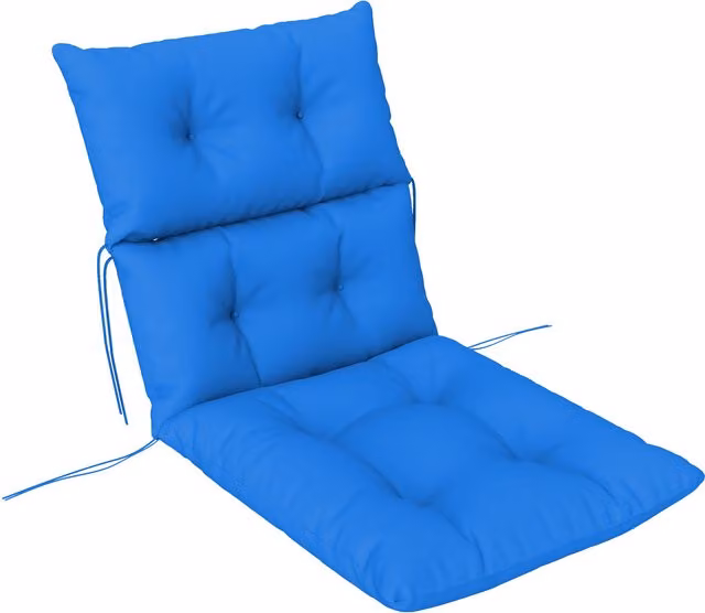 Outsunny Blue Tufted Adirondack Chair Cushion with Breathable Foam and Tie Cords
