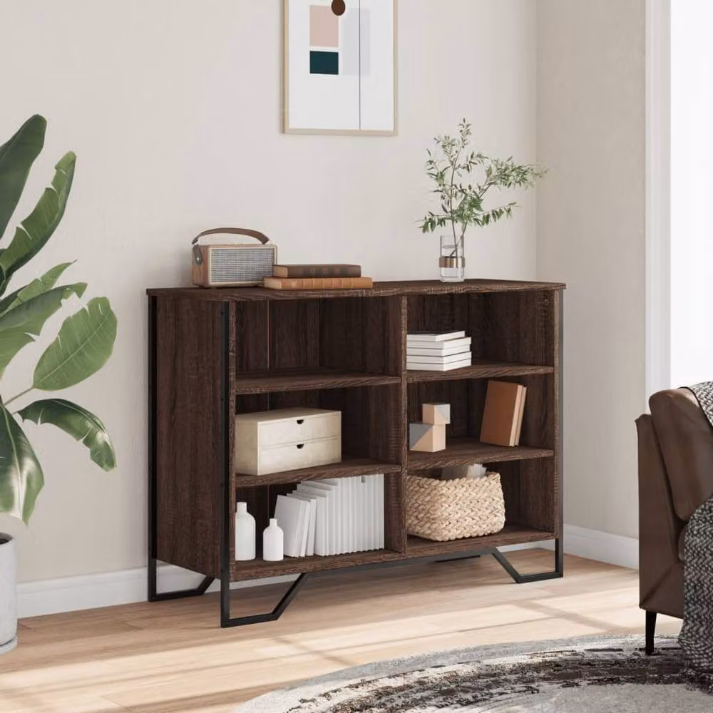 Berkfield Home Modern Sideboard in Brown Oak, W/D/H: 101 x 35.5 x 74.5 cm – 3