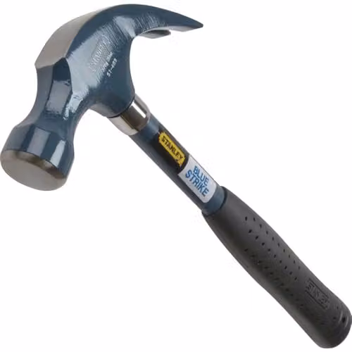 Stanley Blue Strike Forged Steel Claw Hammer with Fibreglass Handle, 567g