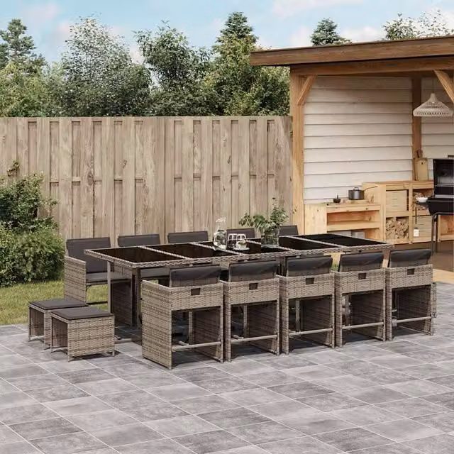 Berkfield Home Garden Dining Set in Grey and Dark Grey – 1