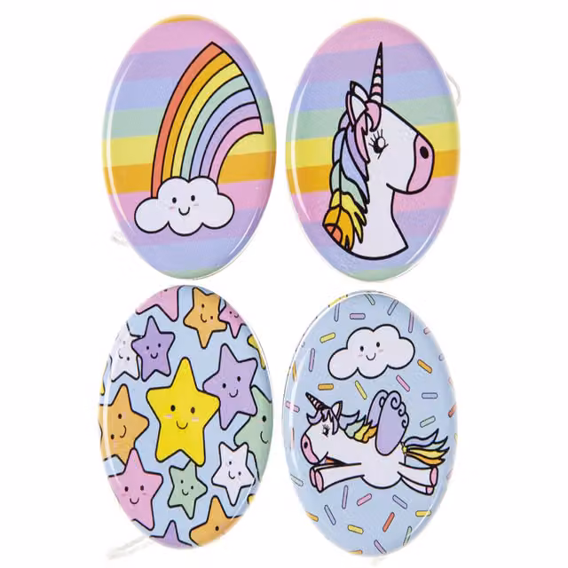 LG-Imports Pack of 12 Metal Unicorn Theme Fantasy Return Tops in White and Multicolour