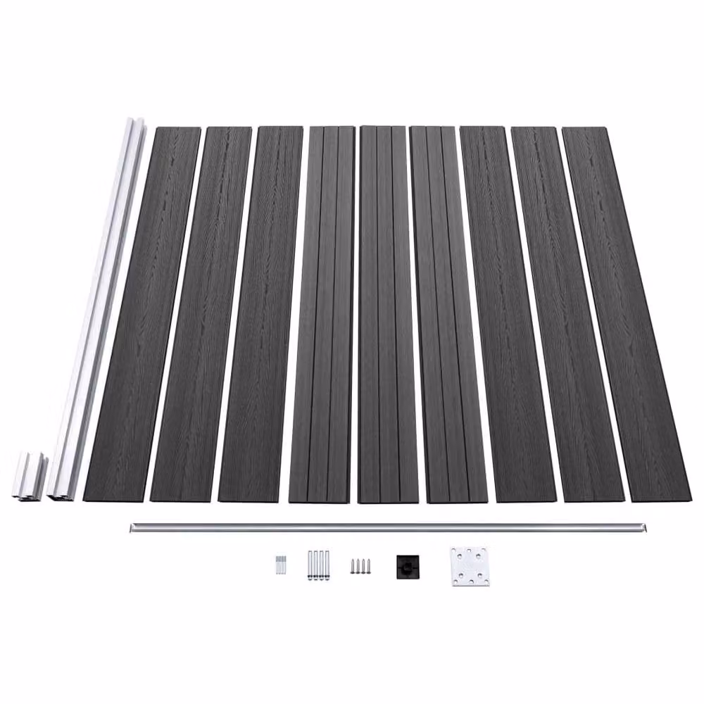 Berkfield Home Durable WPC Fence Panel Set in Black, W/H: 1311 x 186 mm – 4