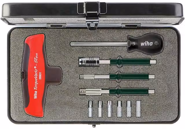 Wiha TorqueVario-S T Screwdriver Set, 11 Piece, Black and Multicolour