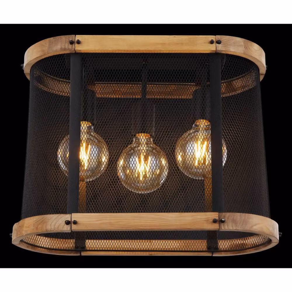 Netlighting Jeanie Multi Arm Semi Flush Ceiling Lamp in Matt Black with 3x E27 Sockets – 4