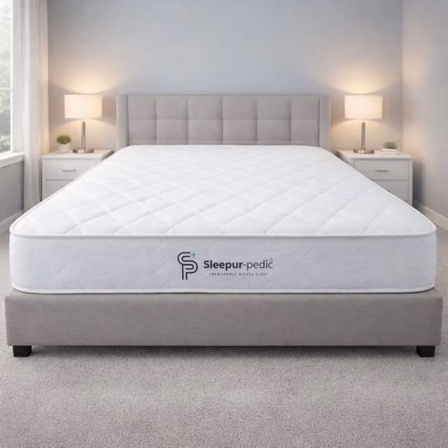 Sleepur-pedic White Hybrid Single Memory Foam and Spring Mattress, W/D/H: 90 x 190 x 18 cm