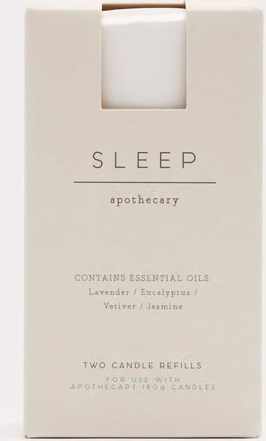 Apothecary Sleep Candle Refills, Set of 2, White