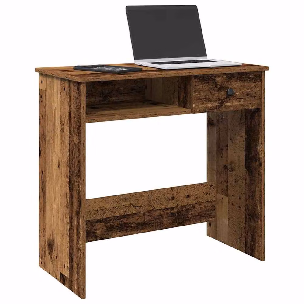 Berkfield Home Brown Rustic Writing Desk in Engineered Wood, W/D/H: 80 x 40 x 75 cm – 1